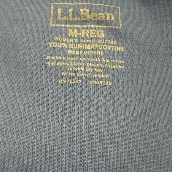 L.L. Bean Blue Cotton T-Shirt - Picture 4 of 4
